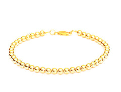 18k Gold Bead Bracelet - Women's and Men's Bracelet - 4mm