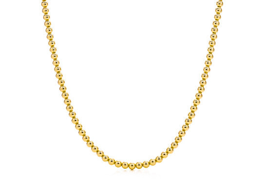 14k Gold Bead Necklace - 5mm