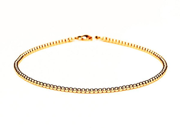 18k Gold Bead Stretch Bracelets, 3mm-6mm, Men and Women's Bracelet –  Crystal Casman
