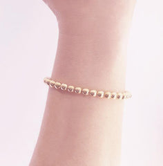14k Rose Gold Bead Bracelet - Women's and Men's Bracelet - 6mm - model