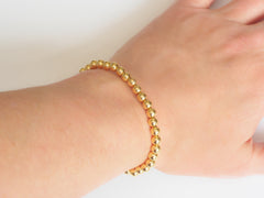 18k Gold Bead Bracelet - Women and Men's Bracelet - 5mm Model View
