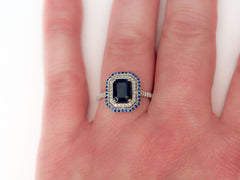 Platinum Sapphire and Diamond Engagement Ring, 1.75 ctw, 5g