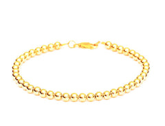 18k Gold Bead Bracelet - Women's and Men's Bracelet - 4mm