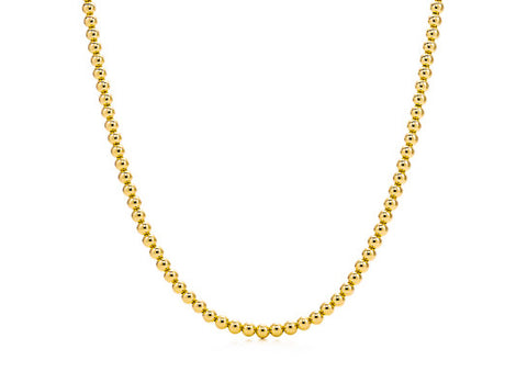 14k Gold Bead Necklace - 5mm