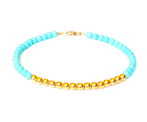 Turquoise Bracelet 14k Gold - Women and Men's Bracelet