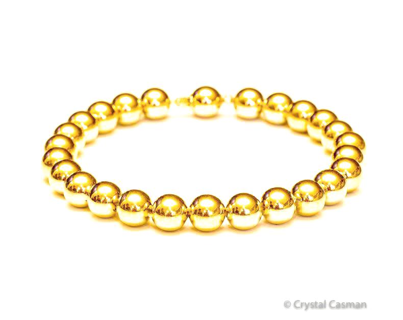 14k Gold Bead Bracelet - 8mm - Women's Bracelet