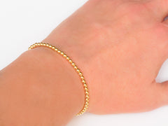 14k Gold Bead Bracelet - Women's and Men' Bracelet - 3mm Model