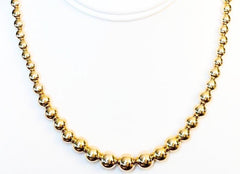 Graduated 14k Gold Bead Necklace in Yellow, Rose, or White Gold