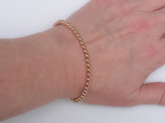 Heavy 14k Rose Gold Bead Bracelet - Women's and Men's Bracelet - 4mm, 5.8g, Model View