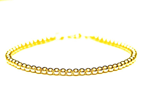 18k Gold Bead Bracelet - Women and Men's Bracelet - 3mm