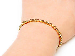 14k Gold Ball Bead Bracelet or Necklace - For Men and Women - 4mm - model view