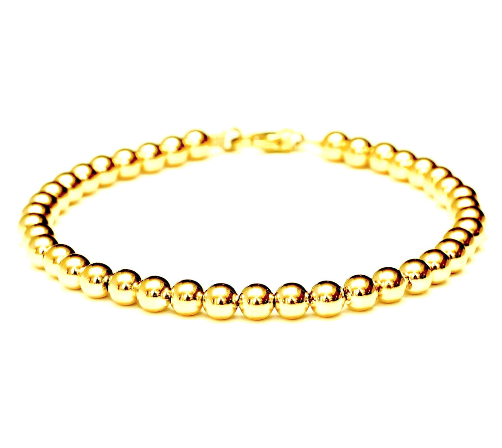 Garnet Skinny Stacker Bracelet (6mm Beads) X-Small - 6 / Gold