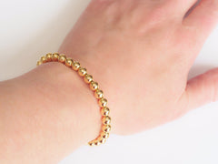 14k Gold Bead Bracelet - 6mm - Men and Women's Bracelet