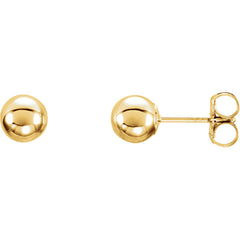 14k Gold Ball Stud Earrings - 3mm, 4mm, 6mm, 8mm.  Men and Women's Earrings.