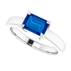 Sapphire Ring in 14k White Gold