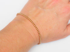 18k Gold Bead Bracelet - Women and Men's Bracelet - 3mm
