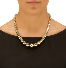 14k Gold Graduated Bead Necklace, 16 - 22in