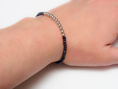 Sapphire Bracelet in 14k White Gold - Women's and Men's Bracelet, Model View